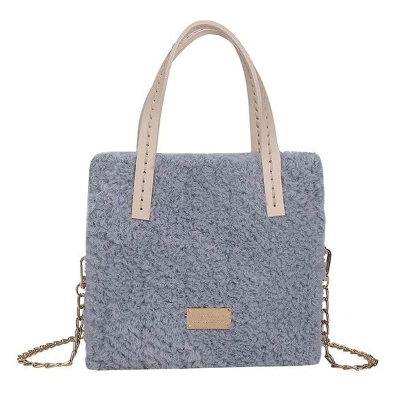 Sac A Main Femme Souple Doux - LuxePur Gris / 19x18x6cm