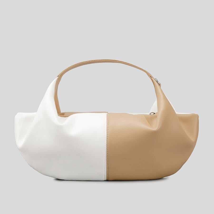 Sac à Main Femme Souple - FashionistaEase Blanc-Beige