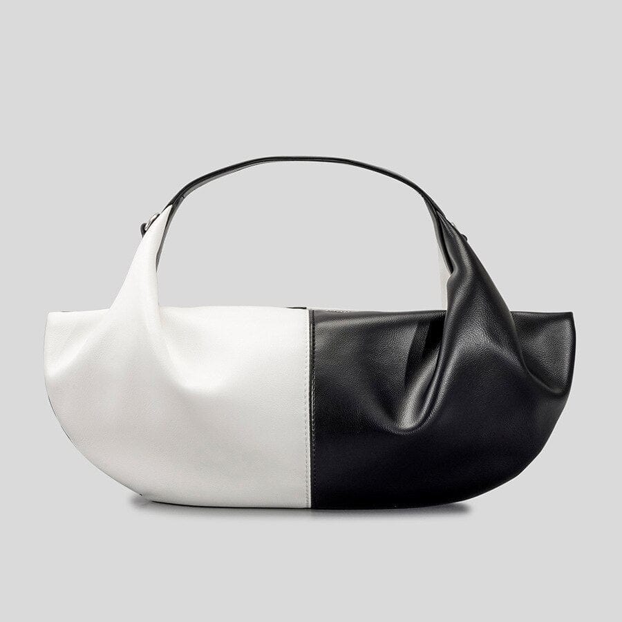 Sac à Main Femme Souple - FashionistaEase Blanc-noir