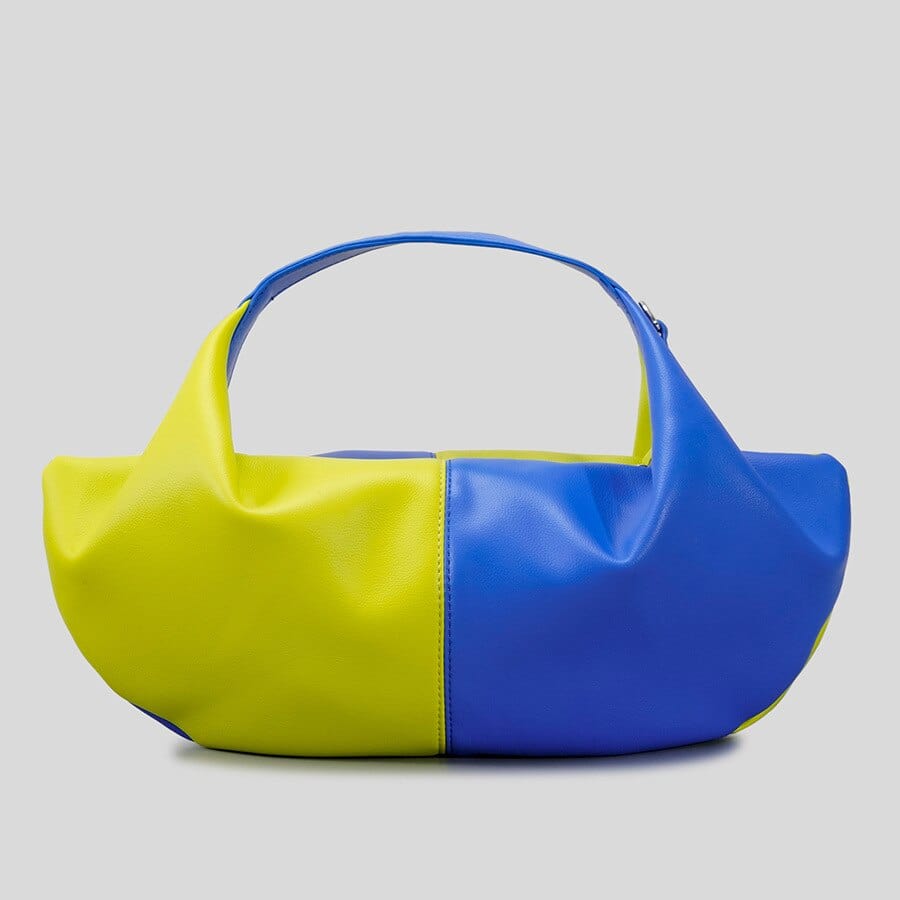 Sac à Main Femme Souple - FashionistaEase Jaune-Bleu