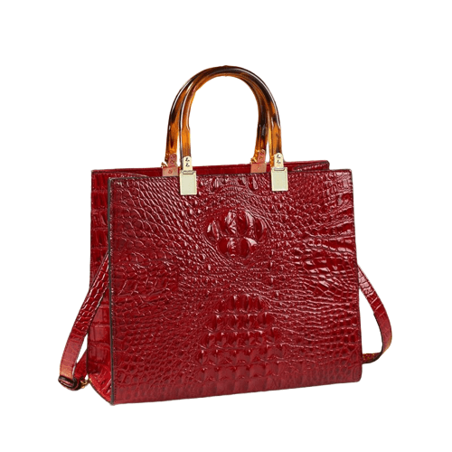 Sac à Main Femme Style Peau de Crocodile - CrocoChic Rouge