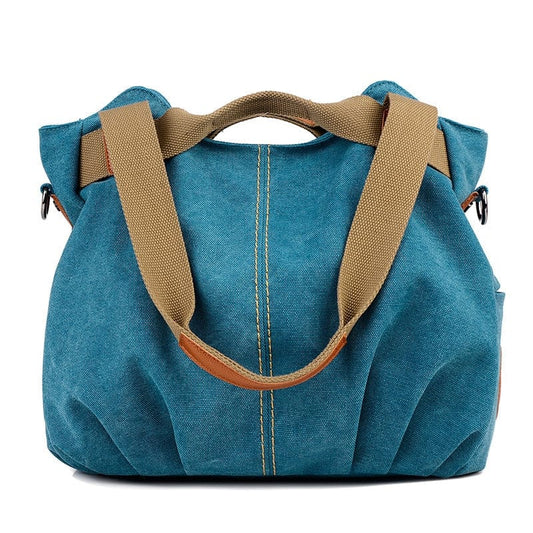 Sac à Main Femme Toile - Élégance Chic Féminitude Bleu / 35 x 22 x 28cm