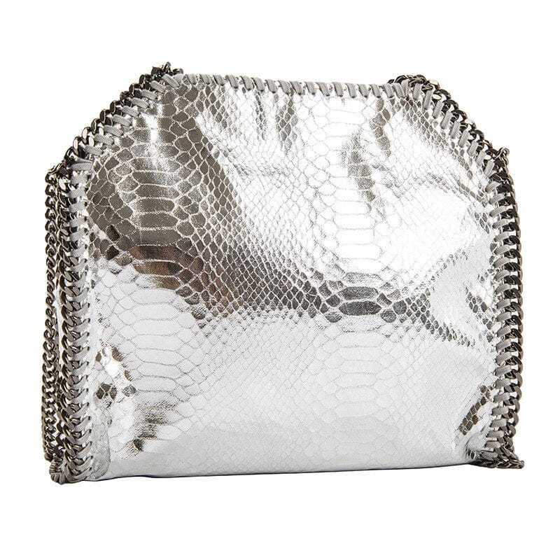 Sac à Main Gris Pour Femme - FashionistaGrey Argenté brillant / 25 x 10 x 26 cm