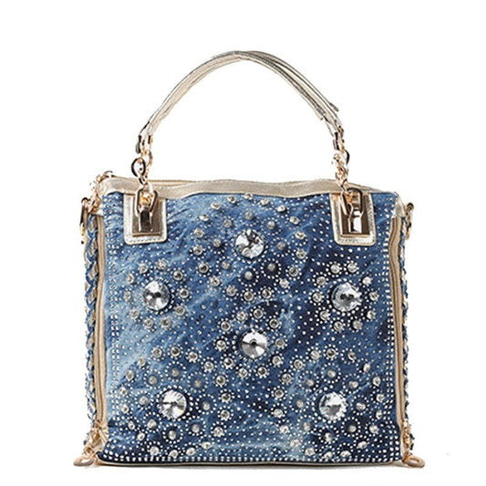 Sac à Main Jean Strass Femme - GlamCouture Doré / 28x12x27cm