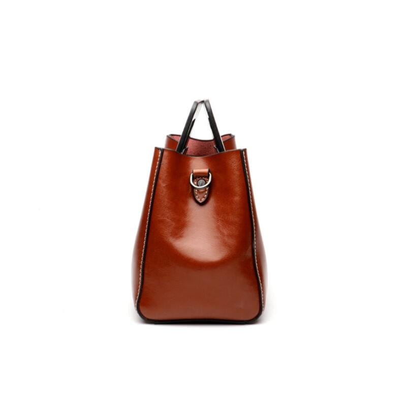 Sac à Main Marron Cuir Femme - LuxeTote Marron / 25 x 13 x 18 CM