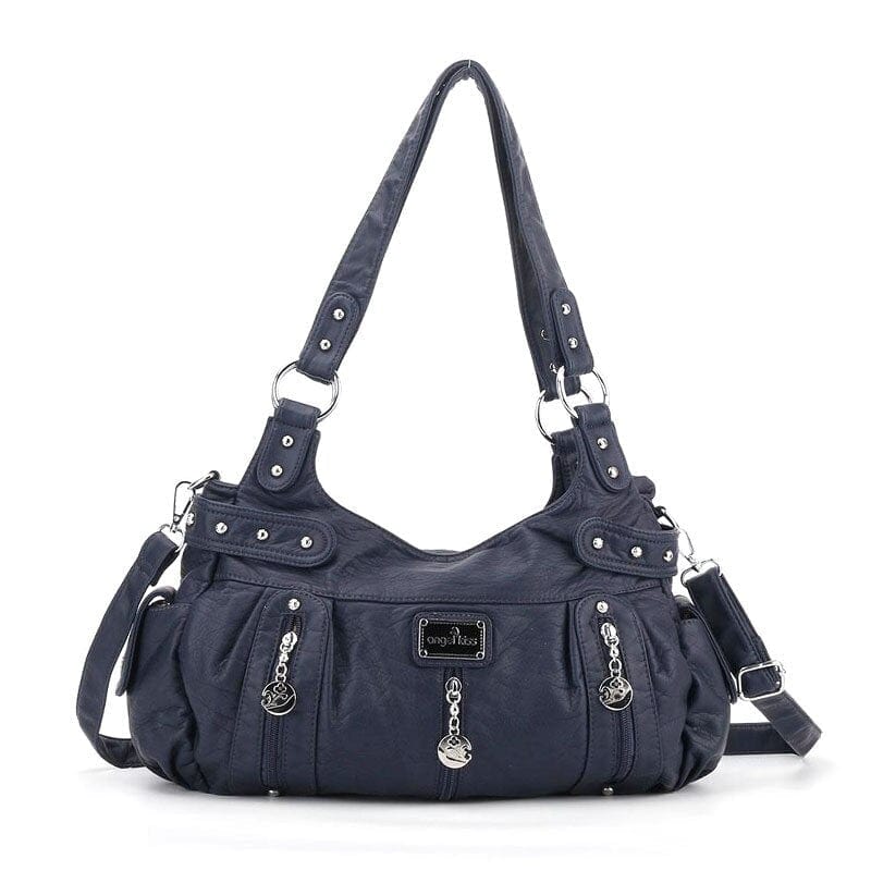 Sac à Main Multipoches Femme - FemPocket Bleu / 37x13x31cm