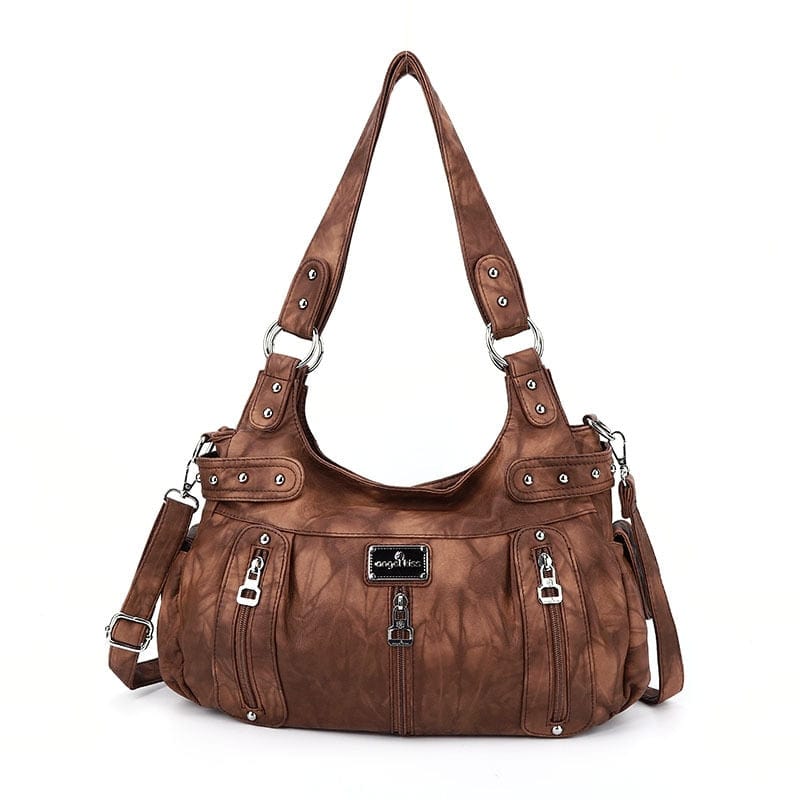 Sac à Main Multipoches Femme - FemPocket Marron / 37x13x31cm