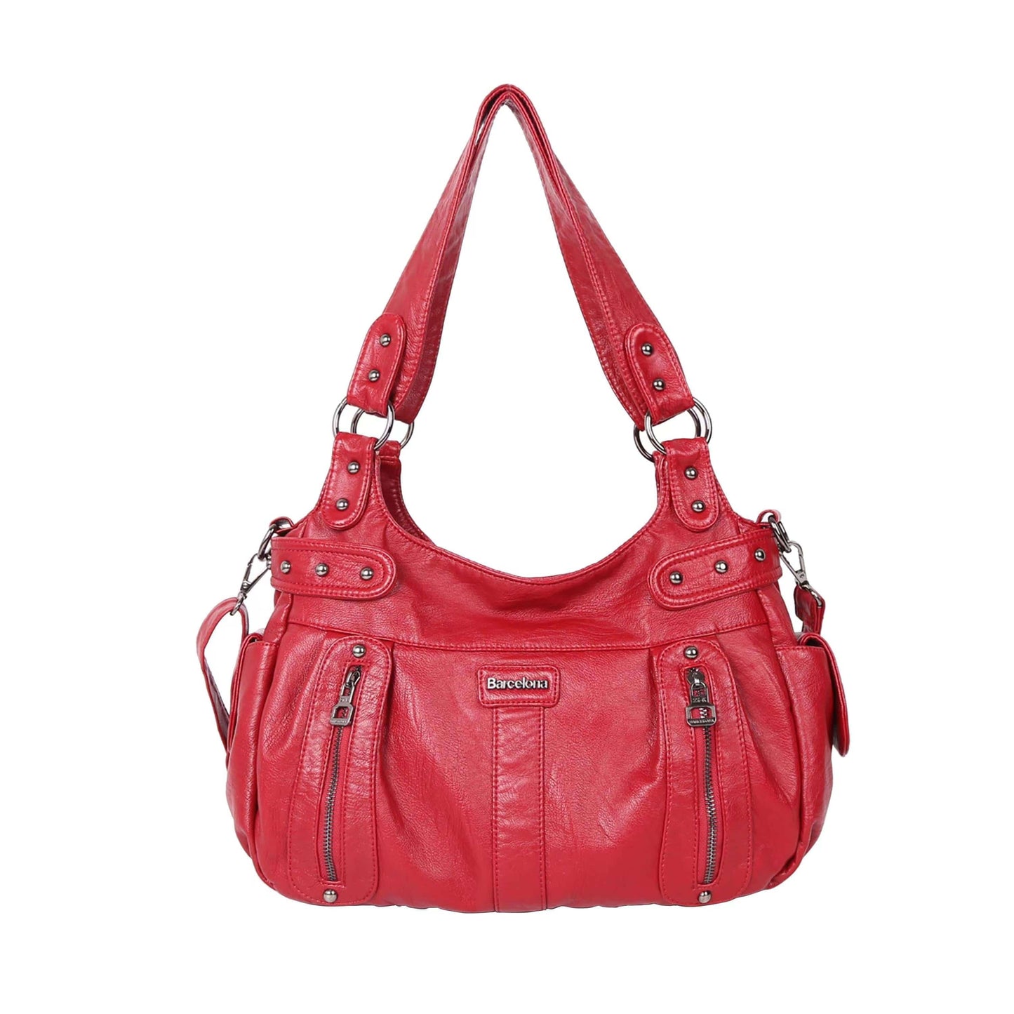 Sac à Main Multipoches Femme - FemPocket Rouge / 37x13x31cm