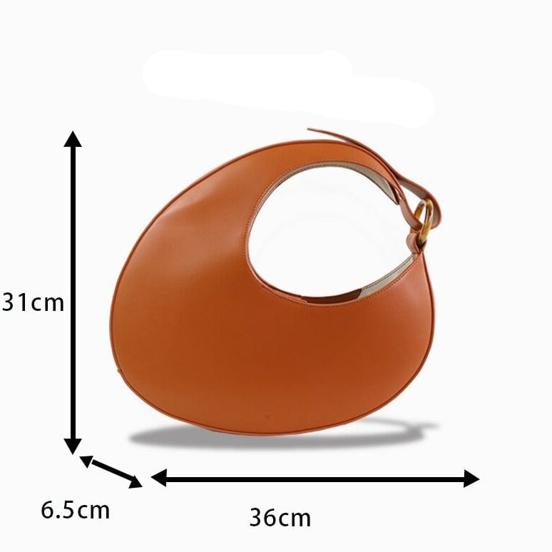 Sac à Main Ovale Femme - GlamSac Marron / 36x6.5x31cm