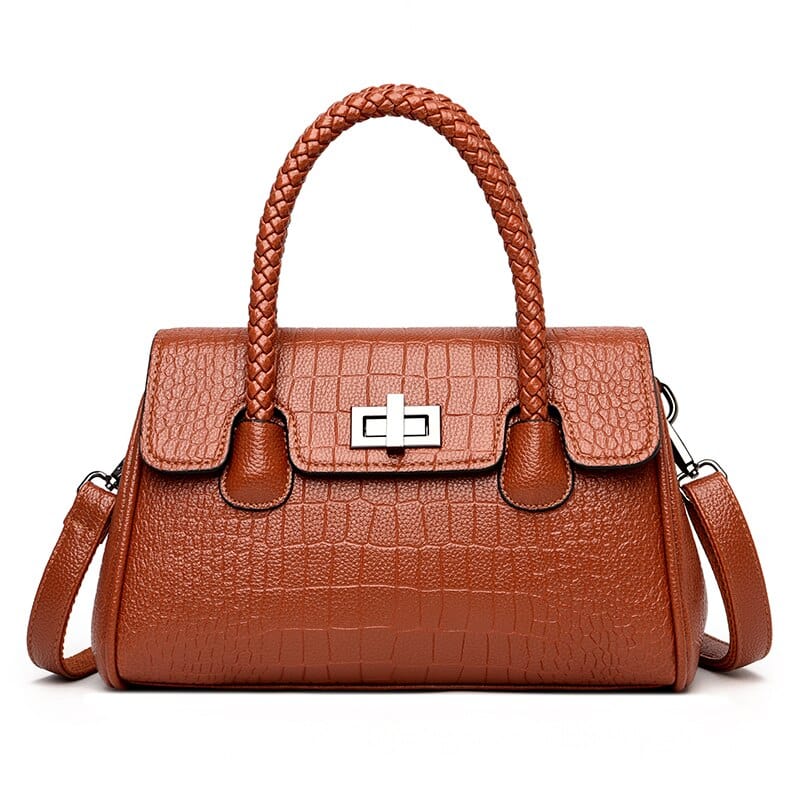 Sac à Main Rigide Femme - GlamTrend Marron