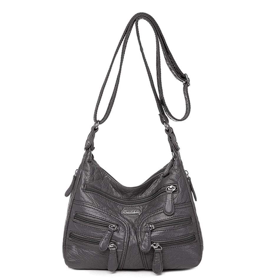 Sac Besace Avec Poches Femme - ModeMix Gris