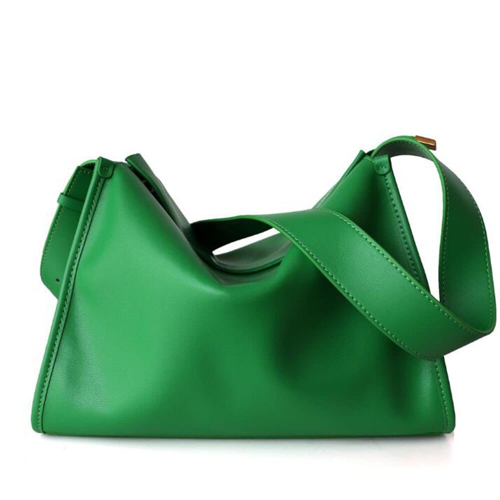 Sac Besace Cuir Souole Femme - ModeDiva Vert / 30x22x14 cm