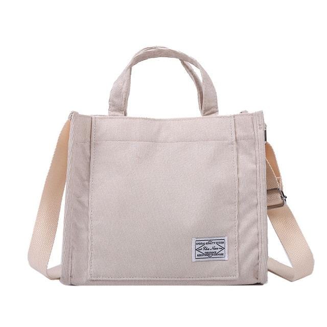 Sac Besace En Velour Femme - Velourette Blanc / 30 x 25 x 10cm