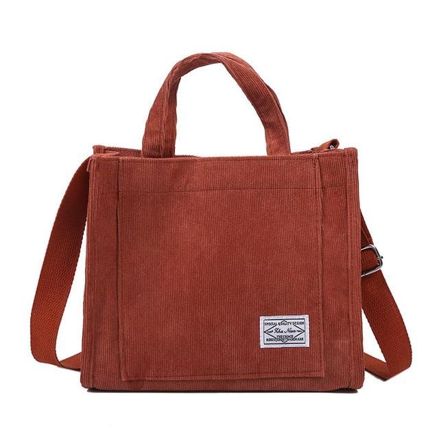 Sac Besace En Velour Femme - Velourette Rouge brique / 30 x 25 x 10cm