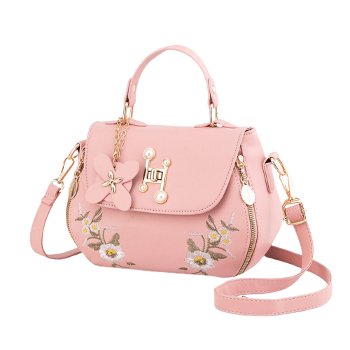 Sac Besace Femme Effet Cuir Avec Fermeture éclaire - Élégance Cuiré Rose