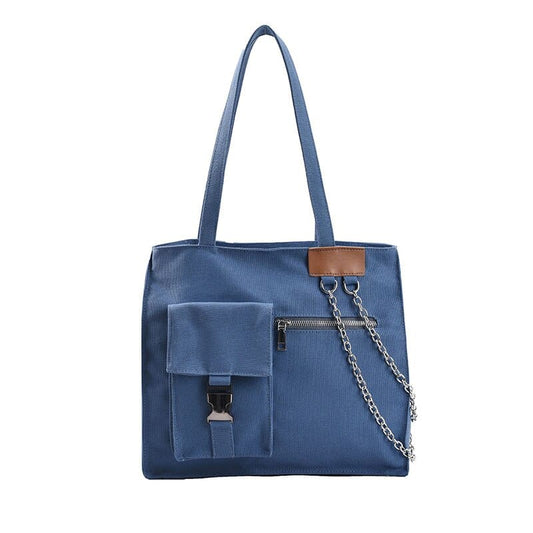 Sac Besace Femme Pas Cher En Tissu - GlamSac Bleu / 33x29x12cm