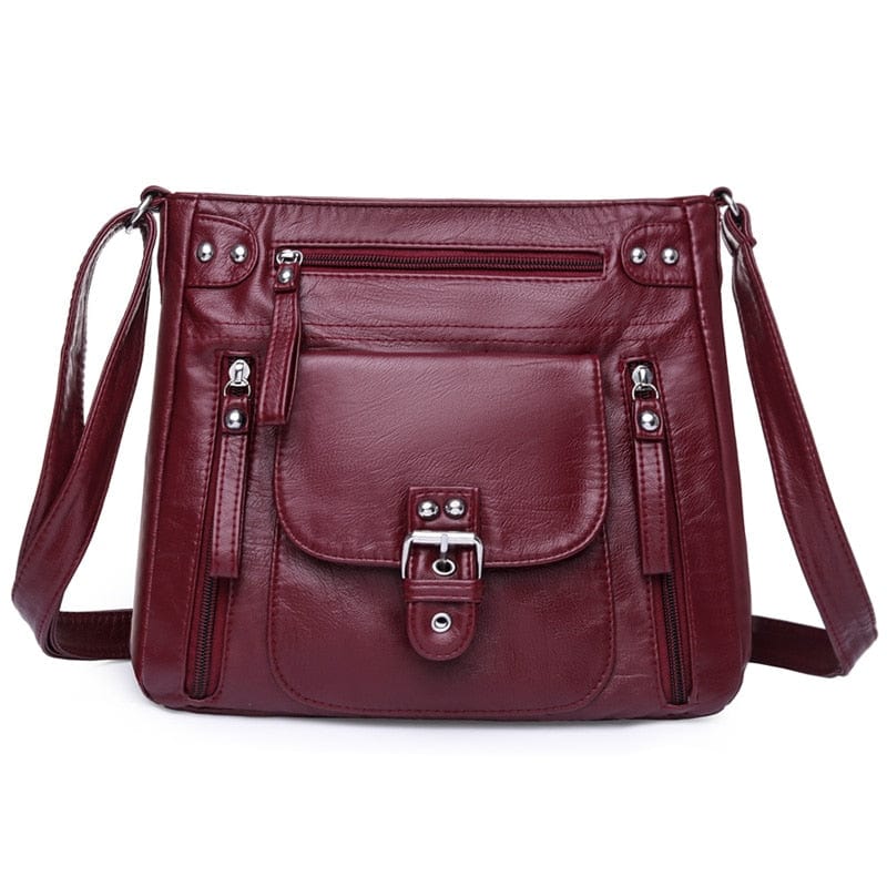 Sac Besace Femme Souple - UrbanChic Bordeaux / 27x10x24 cm