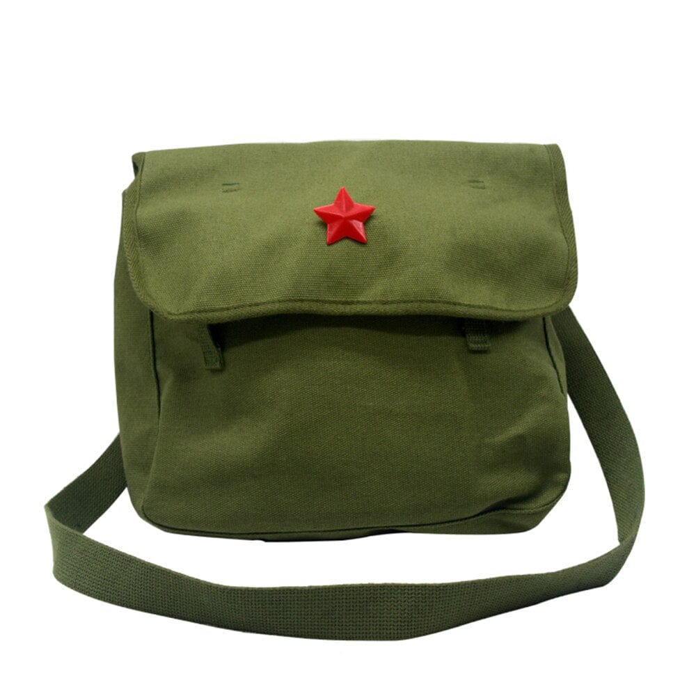 Sac Besace Femme Style Armee - GreenBags Avec étoile rouge / 27 x 22 x 8.5cm