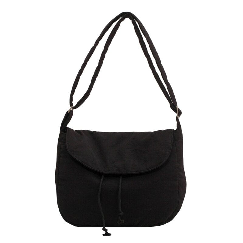 Sac Besace Femme Tissus - SacLady Noir / 33 × 25 ×11cm