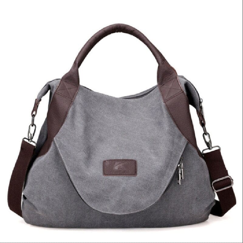 Sac Besace Fourre-Tout Souple Femme - FlexiChic Gris