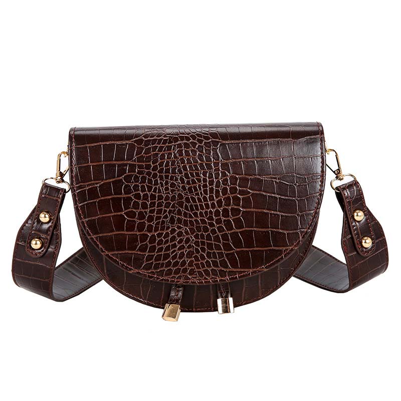 Sac Besace Rigide Femme - LuxeLine Café / 21x5x16cm