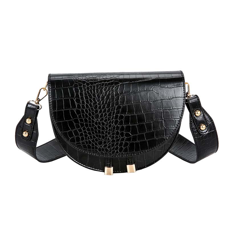 Sac Besace Rigide Femme - LuxeLine Noir / 21x5x16cm