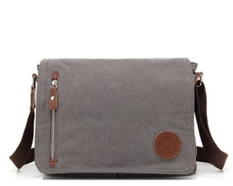 Sac Besace Toile Femme Compartiment Ordi - TechStyle Gris / 37 x 8cm x 29cm