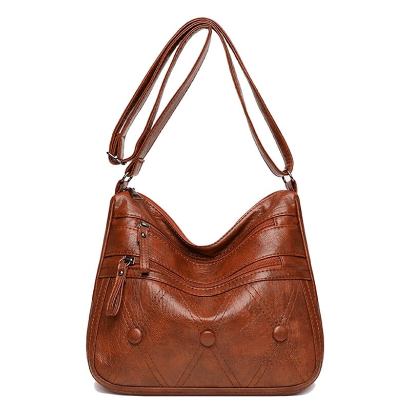 Sac Cabas Besace Femme En Cuir - Grâce Cuiréo Marron