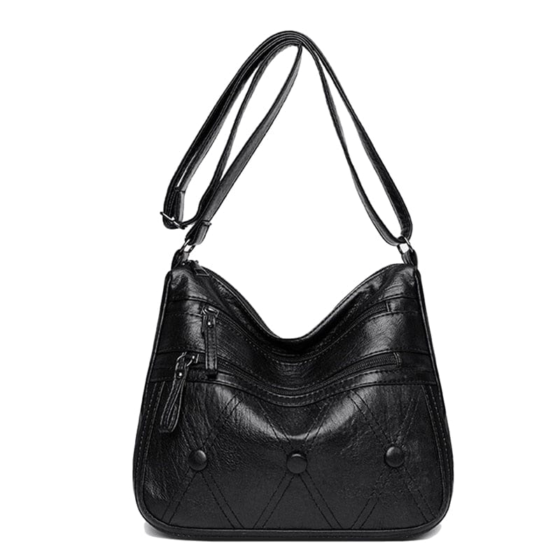 Sac Cabas Besace Femme En Cuir - Grâce Cuiréo Noir