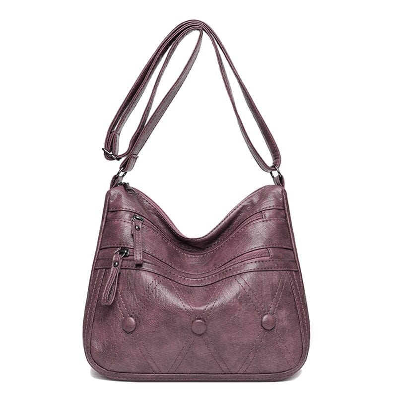 Sac Cabas Besace Femme En Cuir - Grâce Cuiréo Violet