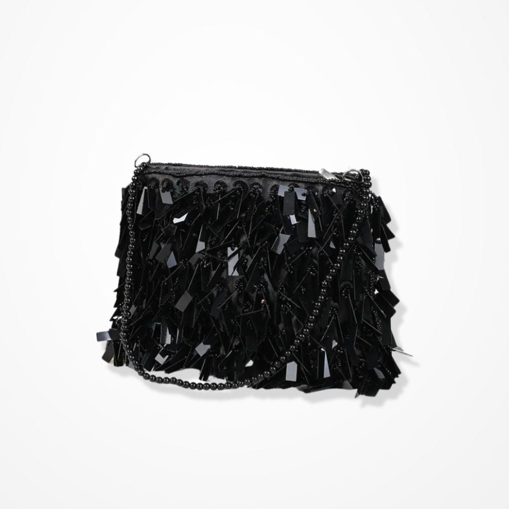 Sac Pochette Argenté Mariage  Noir