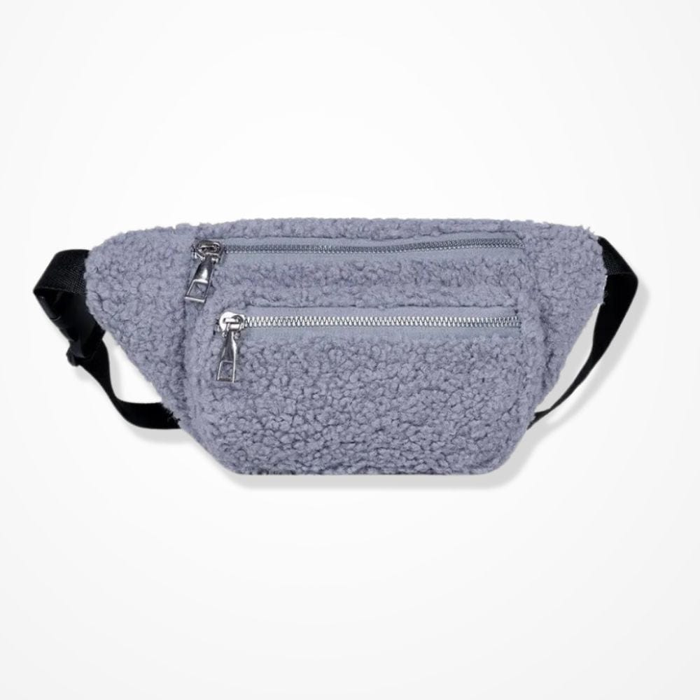 Sac Pochette Bandoulière Velours  Bleu gris