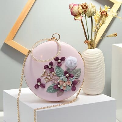 Sac Pochette Baroque - Luxe Éclatant Rose