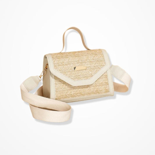 Sac Pochette En Paille Avec Anse  Blanc