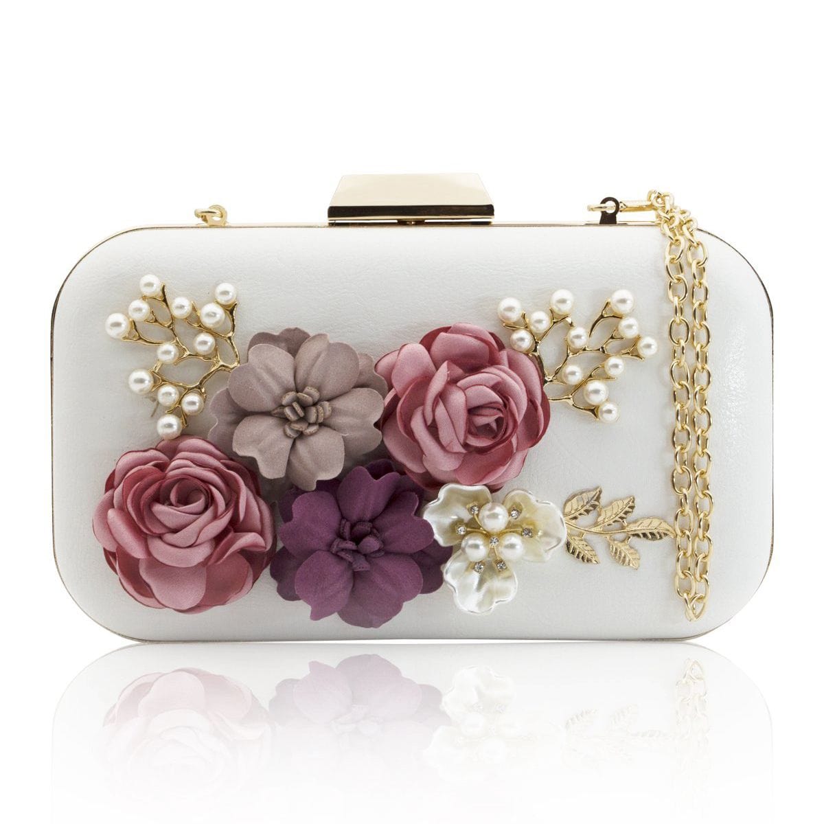 Sac Pochette Femme Fleur - FleuriFéminin Blanc