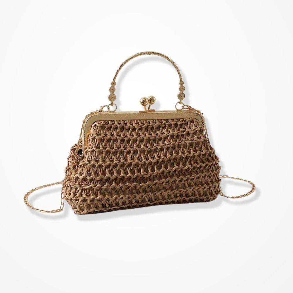 Sac Pochette Paille  Marron