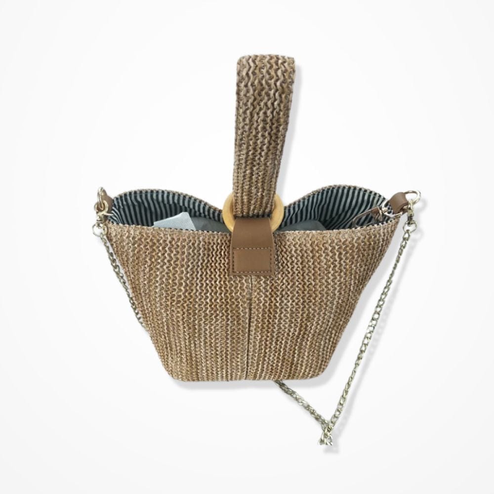 Sac Pochette Paille  Marron