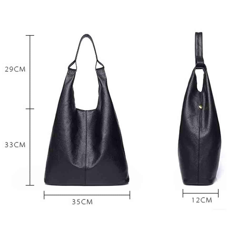 Sacs à Main en Cuir Noir Femme - NoirLuxe Noir / 35x12x33cm